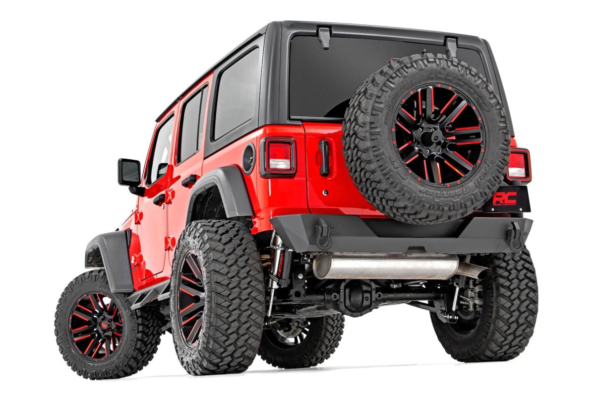 Jeep Wrangler Unlimited Rear Bumper - Rough Country - Trail with Tire Carrier - '18-'25